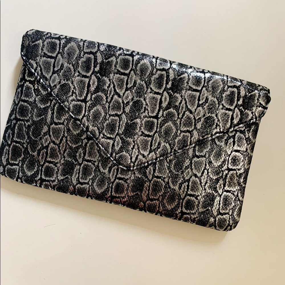 Snakeprint clutch bag